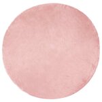 vidaXL Tapis en Peau de Mouton Synthétique Rose 120 x 120 cm Polyester