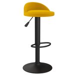 vidaXL Tabourets de bar lot de 2 Jaune Velours