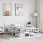 vidaXL Cadre de lit Blanc Métal 140 x 200 cm