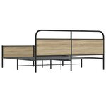 vidaXL Cadre de lit en métal sans matelas chêne fumé 183x213 cm