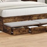 vidaXL Tiroirs de lit avec tiroir Chêne fumé 150 x 36.5 x 16.5 cm