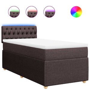 vidaXL Sommier à lattes de lit avec matelas Marron foncé 90x190 cm