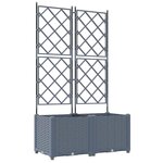 vidaXL Cache-pot de jardin 2 Pièces Gris Clair 80 x 40 x 143 cm Acier