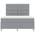 vidaXL Lit à ressorts avec matelas Gris clair 160 x 200 cm tissu