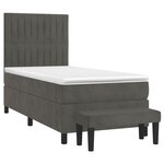vidaXL Sommier à lattes de lit avec matelas Gris foncé 100x200 cm
