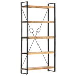 vidaXL Bibliothèque 5 niveaux 90x30x180 cm Bois solide de manguier