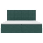 vidaXL Lit de rangement LED avec matelas Vert foncé 200 x 200 cm