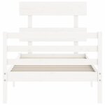 vidaXL Cadre de lit sans matelas blanc bois massif