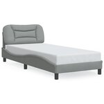 vidaXL Cadre de lit avec LED sans matelas Hvar gris clair 80x200 cm tissu