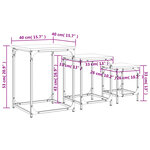 vidaXL Tables basses gigognes 3 Pièces sonoma gris bois d'ingénierie