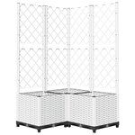 vidaXL Jardinière avec treillis Blanc 80x80x136 cm PP