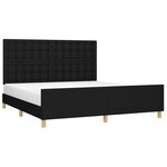vidaXL Cadre de lit sans matelas noir tissu
