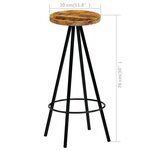 vidaXL Chaises de bar lot de 4 bois de manguier solide