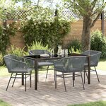 vidaXL Ensemble de salle à manger pour jardin 5 Pièces Gris Poly rotin