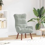 vidaXL Fauteuil relaxant Gris clair 69 x 74 x 93 cm Velours
