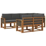 vidaXL Ensemble de canapés d'extérieur 7 pc Naturel et Anthracite