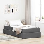 vidaXL Lit avec rangement et matelas Gris foncé 90 x 200 cm Polyester
