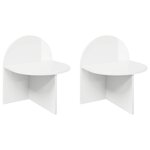 vidaXL Table de chevet 2 Pièces Blanc brillant 40 x 35 5 x 45 5 cm