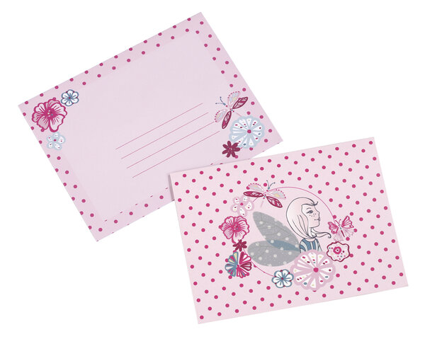 Lot de 12 cartes d'invitation Licorne avec enveloppes et boite de rangement
