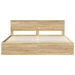 vidaXL Cadre de lit avec tête de lit Sonoma 200 x 200 cm Pin massif
