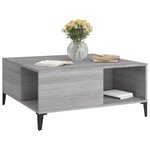 vidaXL Table basse sonoma gris 80x80x36 5 cm bois d'ingénierie