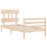 vidaXL Cadre de lit et tête de lit 100x200 cm bois massif