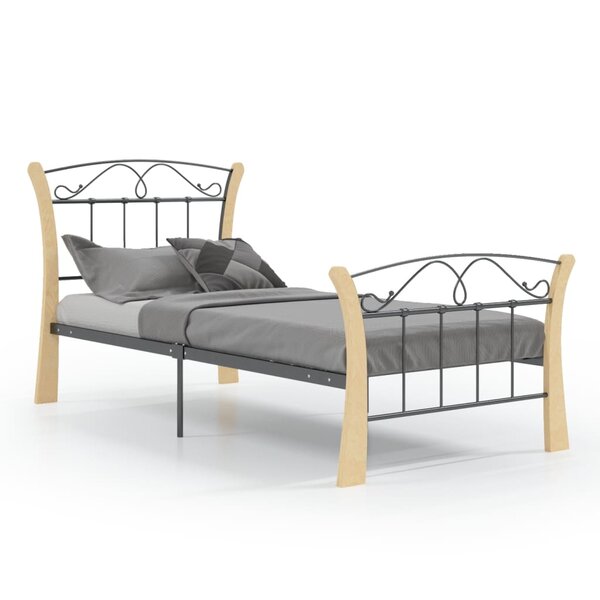 vidaXL Cadre de lit sans matelas noir métal 90x200 cm