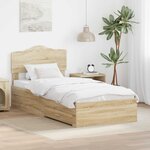 vidaXL Cadre de lit Chêne Sonoma 90 x 190 cm Bois d'ingénierie