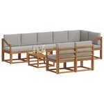 vidaXL Ensemble de canapés d'extérieur 9 Pièces Gris Naturel et Clair