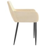 Vidaxl chaises à manger lot de 2 crème velours