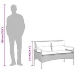 vidaXL Banc de jardin avec coussins 116x62 5x74 cm noir résine tressée