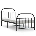 vidaXL Cadre de lit métal sans matelas avec pied de lit noir 80x200 cm