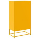 vidaXL Buffet jaune moutarde 68 5x38 5x123 5 cm acier
