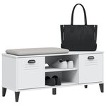 vidaXL Banc à chaussures VIKEN blanc 106x35x45 cm bois massif de pin