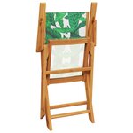 vidaXL Ensemble de bistro 3 Pièces motif de feuilles tissu et bois massif