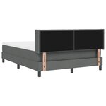 Lit avec sommier à ressorts et matelas gris foncé 140x200 cm en tissu
