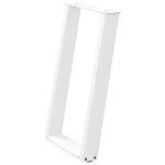 vidaXL Pieds de table à manger en U 2 pièces Blanc 60 x (72-73) cm Acier