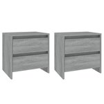 vidaXL Tables de chevet 2 Pièces sonoma gris 45x34 5x44 5 cm