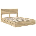 vidaXL Lit de Rangement Chêne Sonoma 140 x 200 cm Bois d'ingénierie