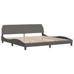 vidaXL Cadre de lit sans matelas Zadar gris 200x200 cm similicuir