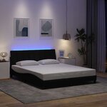 vidaXL Cadre de lit sans matelas noir 160x200 cm tissu