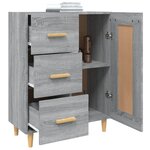 vidaXL Buffet Sonoma gris 69 5x34x90 cm Bois d'ingénierie