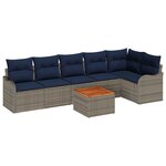 vidaXL Ensemble de canapé de jardin avec coussin 7 Pièces Gris polyrotin
