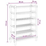 vidaXL Rack à chaussures avec étagère Naturel 6 niveaux Bambou