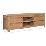 vidaXL Meuble TV 115x30x40 cm Bois de teck massif