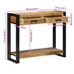 vidaXL Table console Marron 90 x 33 x 75 cm bois de manguier massif