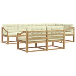 vidaXL Ensemble de canapés d'extérieur 6 pc Blanc et crème Polyester