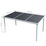 Vidaxl mobilier de salle à manger d'extérieur 7 pièces acier noir