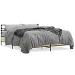 vidaXL Cadre de lit chêne sonoma 160x200 cm bois d'ingénierie et métal