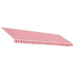 vidaXL Tissu de remplacement pour auvent rayures rouges et blanches